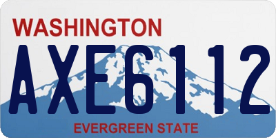 WA license plate AXE6112