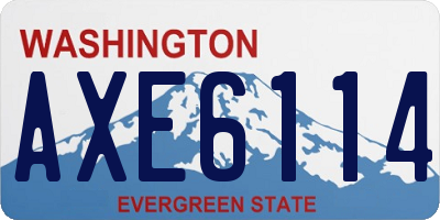 WA license plate AXE6114