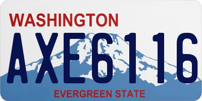 WA license plate AXE6116