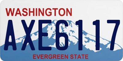 WA license plate AXE6117