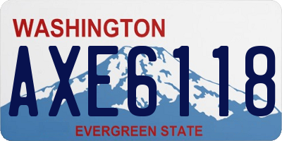 WA license plate AXE6118