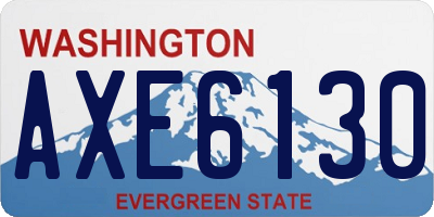 WA license plate AXE6130