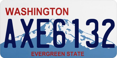 WA license plate AXE6132