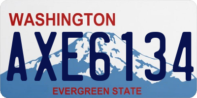 WA license plate AXE6134