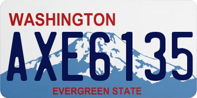 WA license plate AXE6135