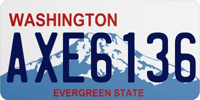 WA license plate AXE6136
