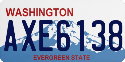 WA license plate AXE6138