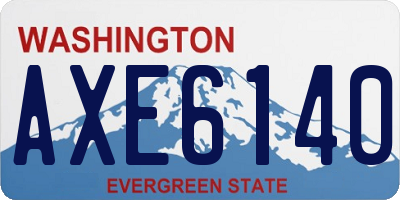 WA license plate AXE6140