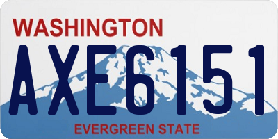 WA license plate AXE6151