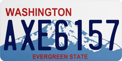 WA license plate AXE6157