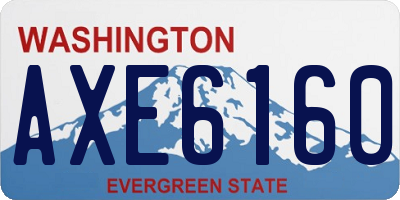 WA license plate AXE6160