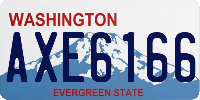 WA license plate AXE6166