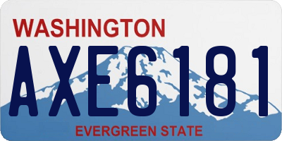 WA license plate AXE6181