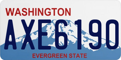 WA license plate AXE6190