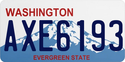 WA license plate AXE6193