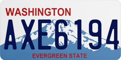 WA license plate AXE6194