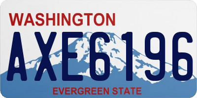 WA license plate AXE6196