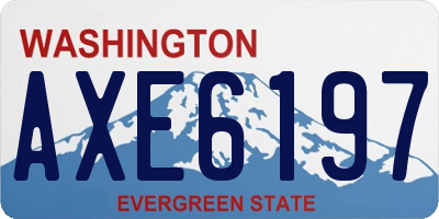WA license plate AXE6197