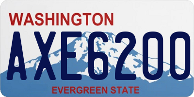 WA license plate AXE6200