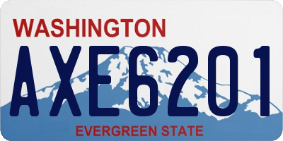 WA license plate AXE6201