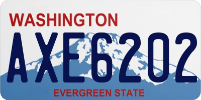 WA license plate AXE6202