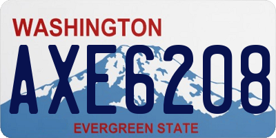 WA license plate AXE6208