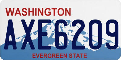 WA license plate AXE6209