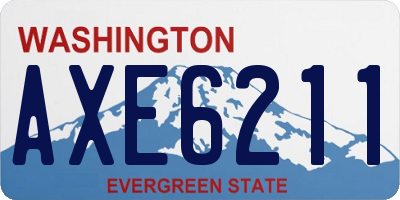 WA license plate AXE6211
