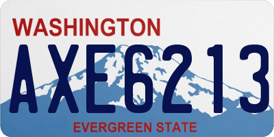 WA license plate AXE6213