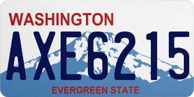 WA license plate AXE6215