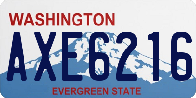 WA license plate AXE6216