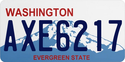 WA license plate AXE6217