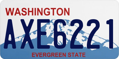WA license plate AXE6221