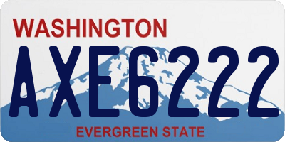 WA license plate AXE6222
