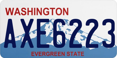 WA license plate AXE6223