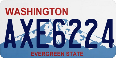 WA license plate AXE6224