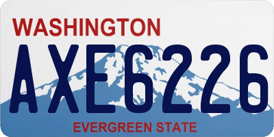WA license plate AXE6226