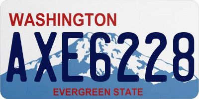 WA license plate AXE6228