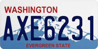 WA license plate AXE6231