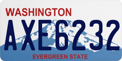 WA license plate AXE6232