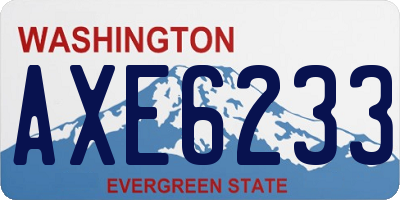 WA license plate AXE6233
