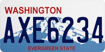 WA license plate AXE6234