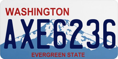 WA license plate AXE6236