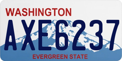 WA license plate AXE6237