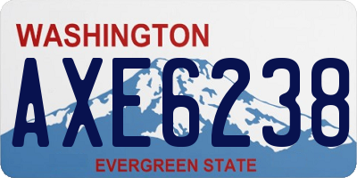 WA license plate AXE6238