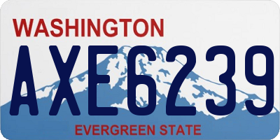 WA license plate AXE6239
