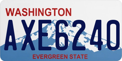 WA license plate AXE6240