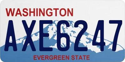 WA license plate AXE6247