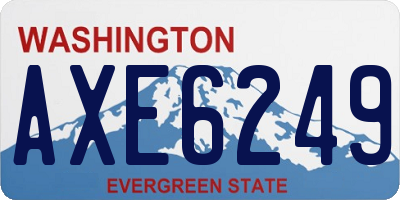 WA license plate AXE6249