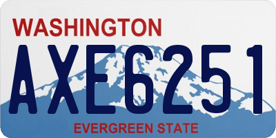 WA license plate AXE6251